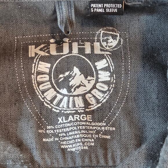 Kuhl Men’s XL Button Up Shirt Gray Long Sleeve Cotton Blend Outdoor - Picture 3 of 16